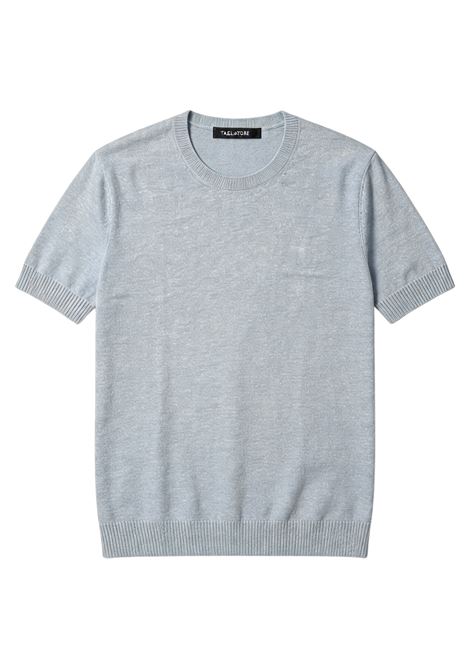 T-shirt in maglia Tagliatore azzurro chiaro in lino e cotone TAGLIATORE | T-shirt | JOSH GSE26-02736